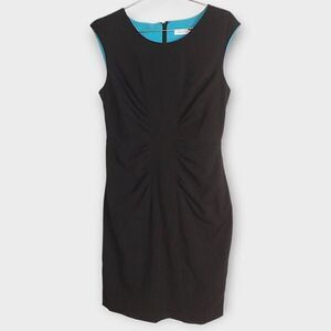 Calvin Klein Womens Dress Sz 10 Sleeveless Black Sheath Stretch Bodycon Corpcore